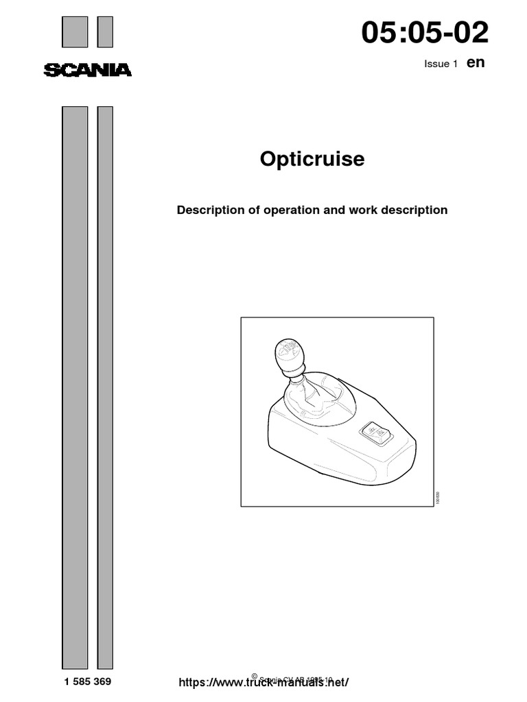 Scania Opticruise Transmission Fault Codes DTC & Troubleshooting PDF