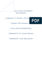 Quaid-e-Azam University Research Design Summary