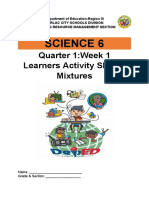 Quarter 1:week 1 Learners Activity Sheets Mixtures: Science 6