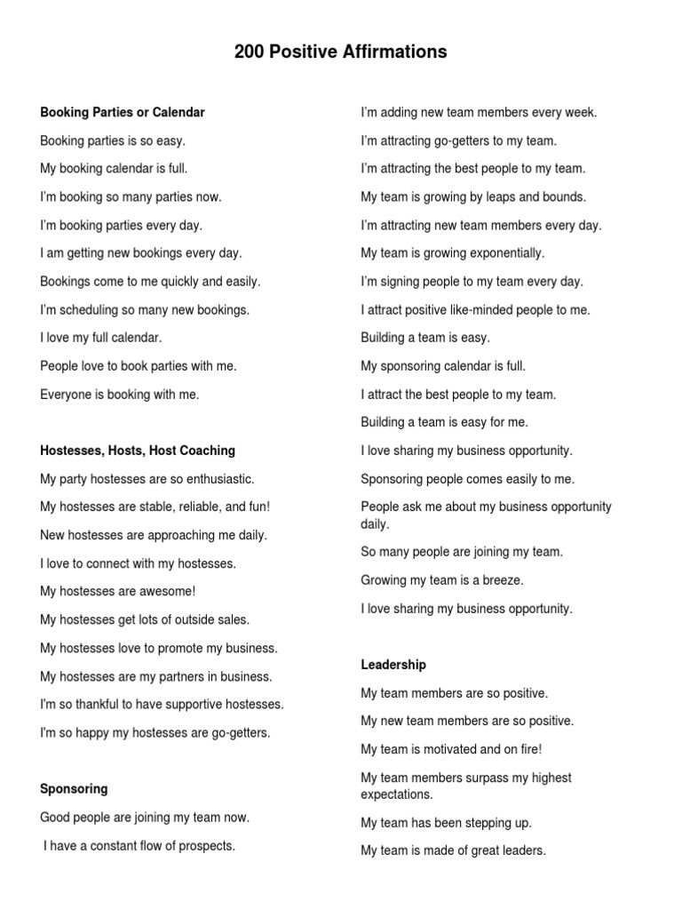 200 Affirmations for Business Success | PDF | Gratitude | Wealth