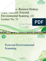 Subject Name: Business Strategy Topic Name(s) : External Environmental Scanning. (2) Lecture No: 13