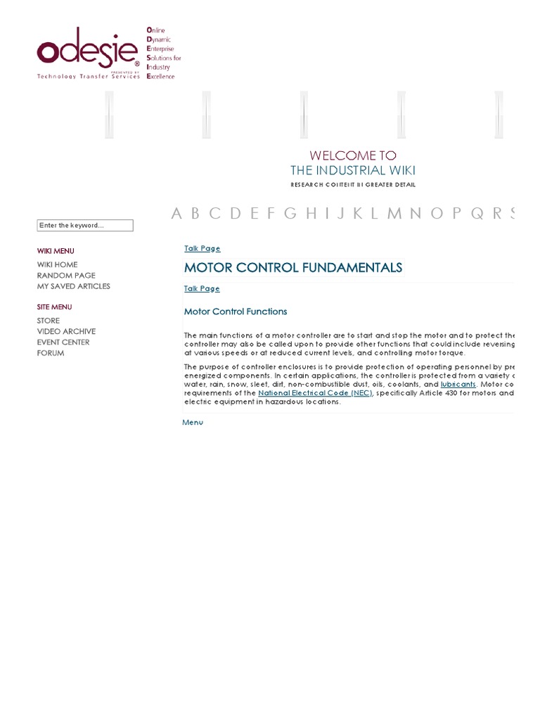 Motor Control Fundamentals Wiki PDF Switch Relay