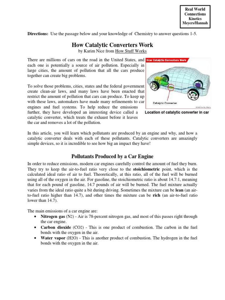 Catalytic Converters PDF Catalysis N Ox