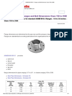 ASME - ANSI B16.5 - Flanges and Bolt Dimensions Class 150 To 2500