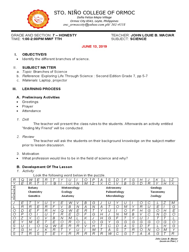 1 Branches of Science | PDF | Natural Sciences | Science