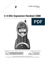 2.4 GHZ Expansion Handset 2300: User'S Manual