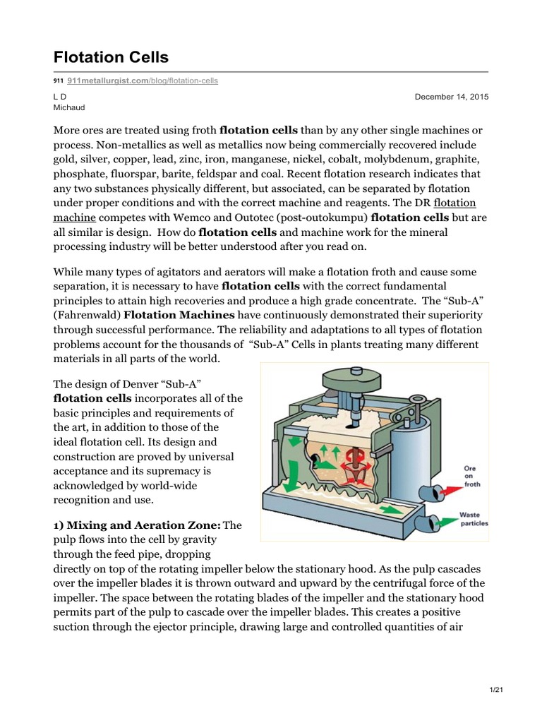 Overview of Flotation Cell Types | PDF | Belt (Mechanical) | Mechanical ...