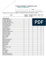 PACU RN Equipment Competency List