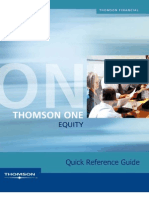 Thomson One Equity Quick Reference Guide