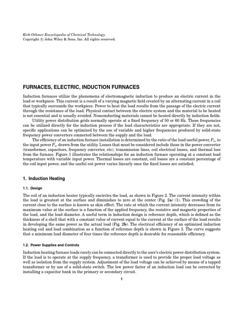 Furnaces, Electric, Induction Furnaces PDF Transformer Inductor