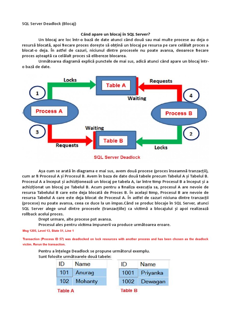 SQL Server Deadlock Blocaj | PDF