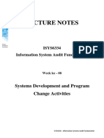 Lecture Notes: Systems Development and Program Change Activities
