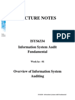Lecture Notes: ISYS6334 Information System Audit Fundamental