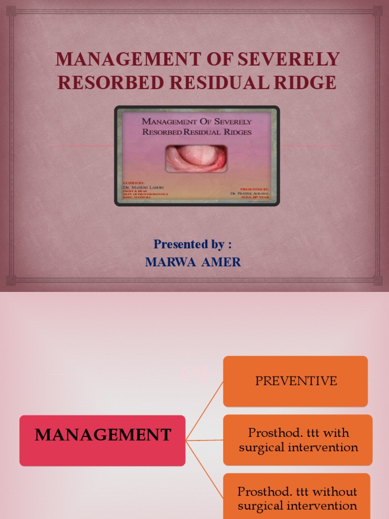 Managing Severely Resorbed Ridges | PDF | Dental Implant | Dentures