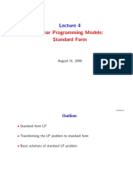 Linear Programming Models: Standard Form: August 31, 2009