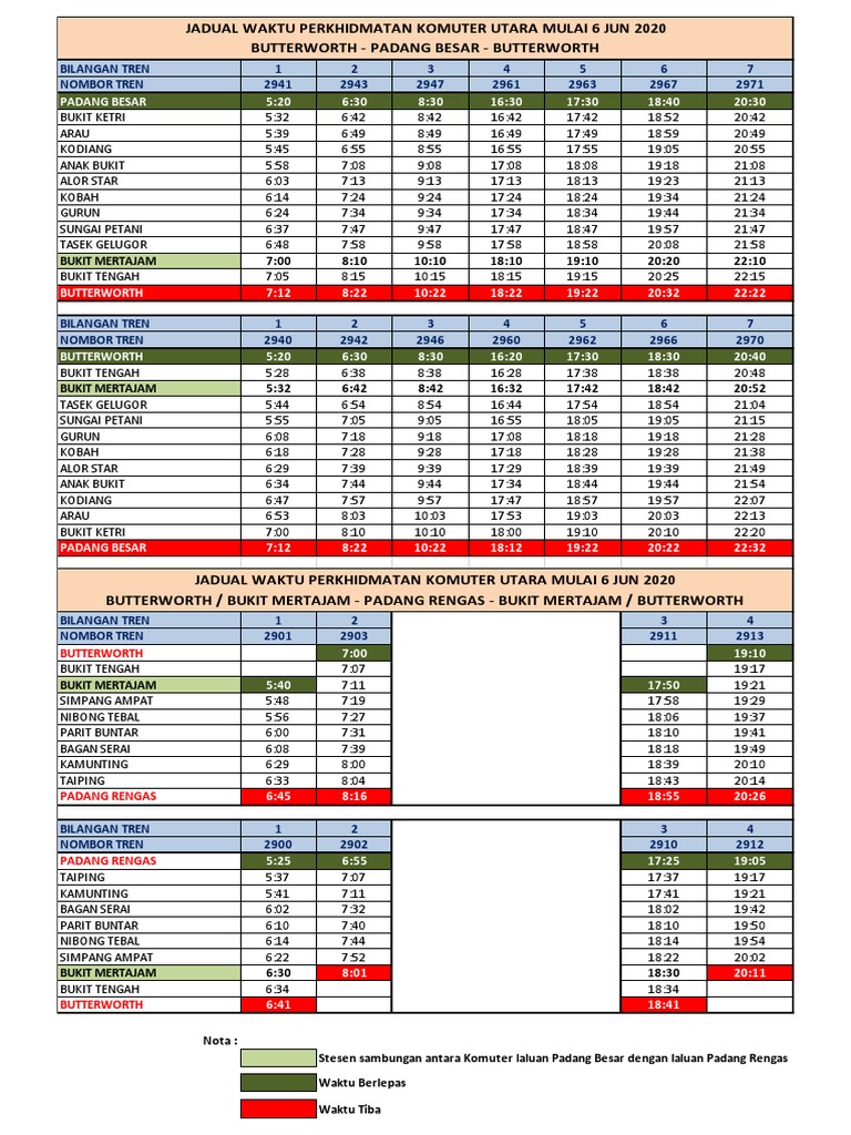 Jadual Komuter Utara | PDF