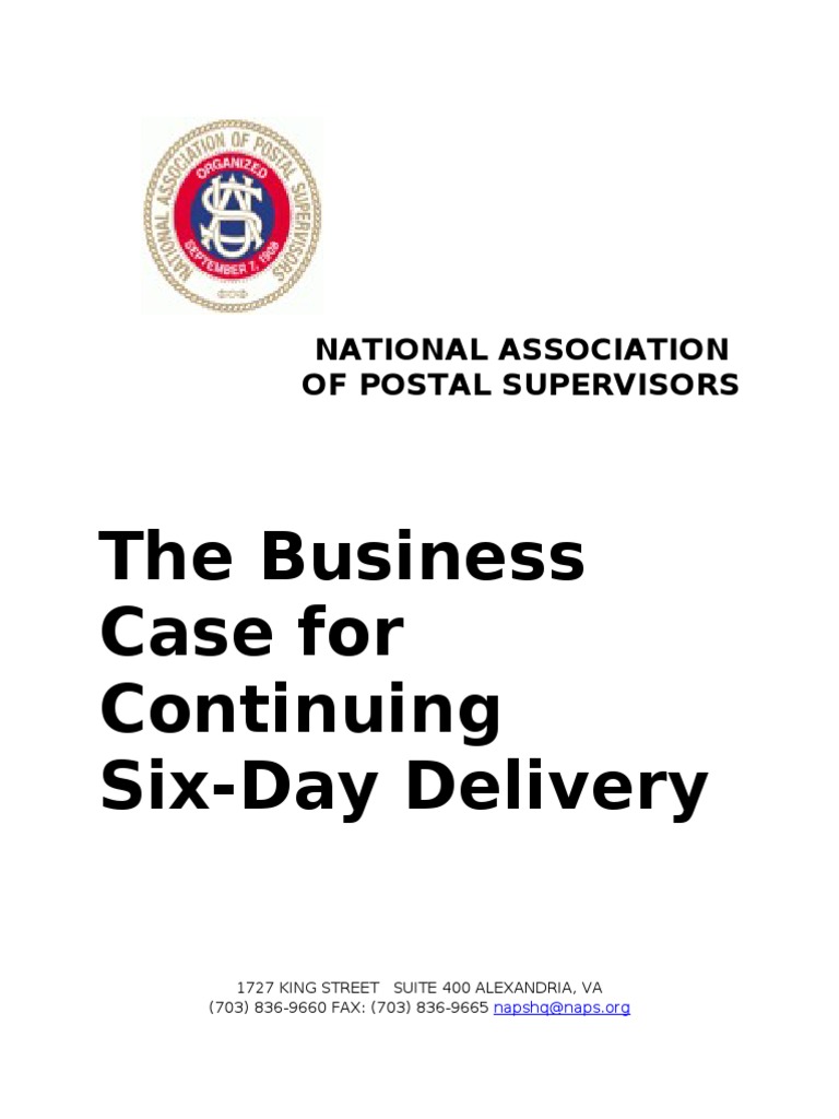 Business Case for Six-Day Delivery | PDF | United States Postal Service ...
