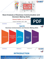 Need Analysis of Business Communication and DM Skills