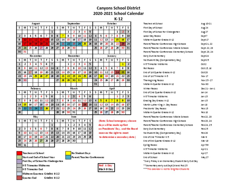 2020 2021 K 12 Calendar Board Approved | PDF | Academic Term