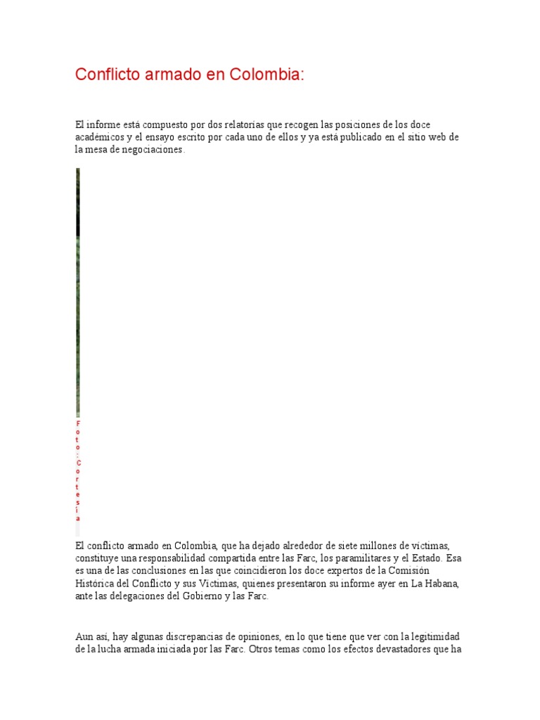 Conflicto Armado en Colombia 2 | PDF | Guerra de guerrillas | Colombia