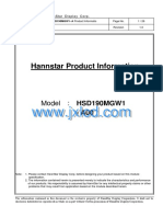 Hannstar Product Information: Model: HSD190MGW1