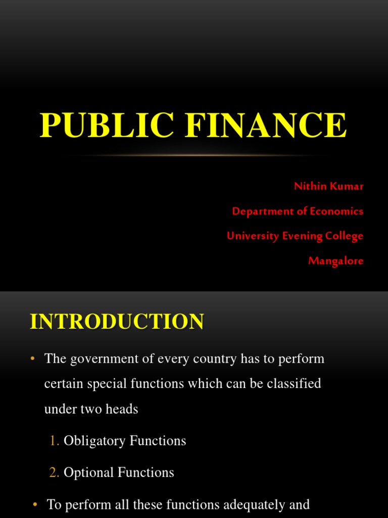 Overview of Public Finance Concepts | PDF | Public Finance | Taxes