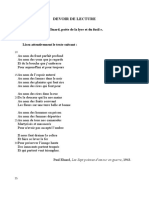 Devoir de Lecture Poesie 3e