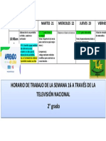 Horario Segundo de Primaria