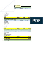 Startup Budget Template: Estimated Cost of Raw Materials (2 Months)