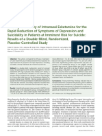 Rapid Relief of Depression and Suicidality With Intranasal Esketamine