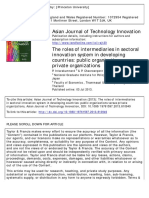 The Roles of Intermediaries in Sectoral Innovation System in Developing Countries Public Organizations Versus Private Organizations PDF