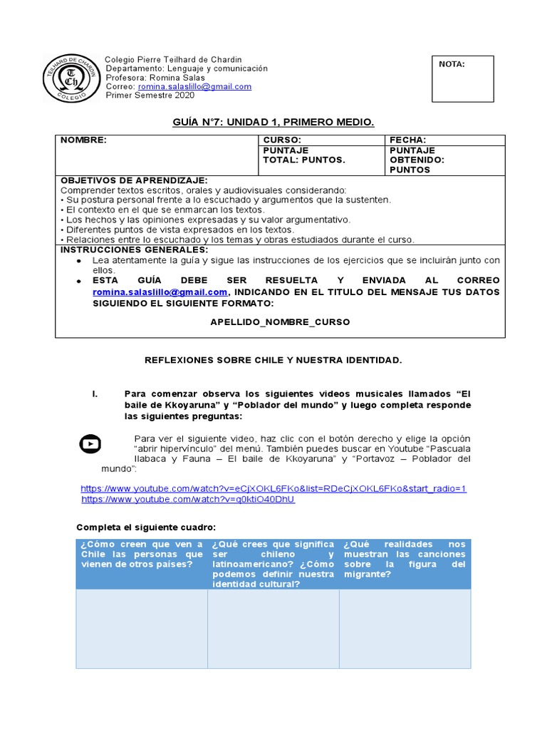 Guia N 7 Unidad 1 Primero Medio Ciencia Y Tecnologia Ciencia scribd