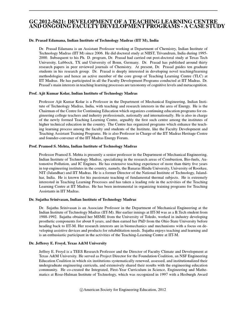 GC 2012-5621: Development of A Teaching Learning Centre and Ongoing ...