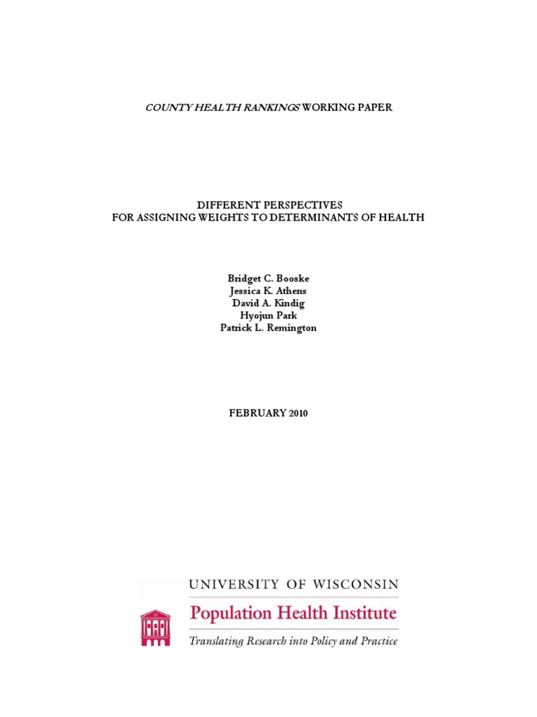 County Health Rankings Working Paper | PDF | Infant Mortality ...