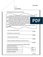 Tuesday 30 June 2020 Comprehension Give The Suitable Answers For The Following