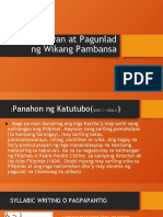 Kasaysayan at Pagunlad ng Wikang Pambansa JOHN MICHAEL SABADO