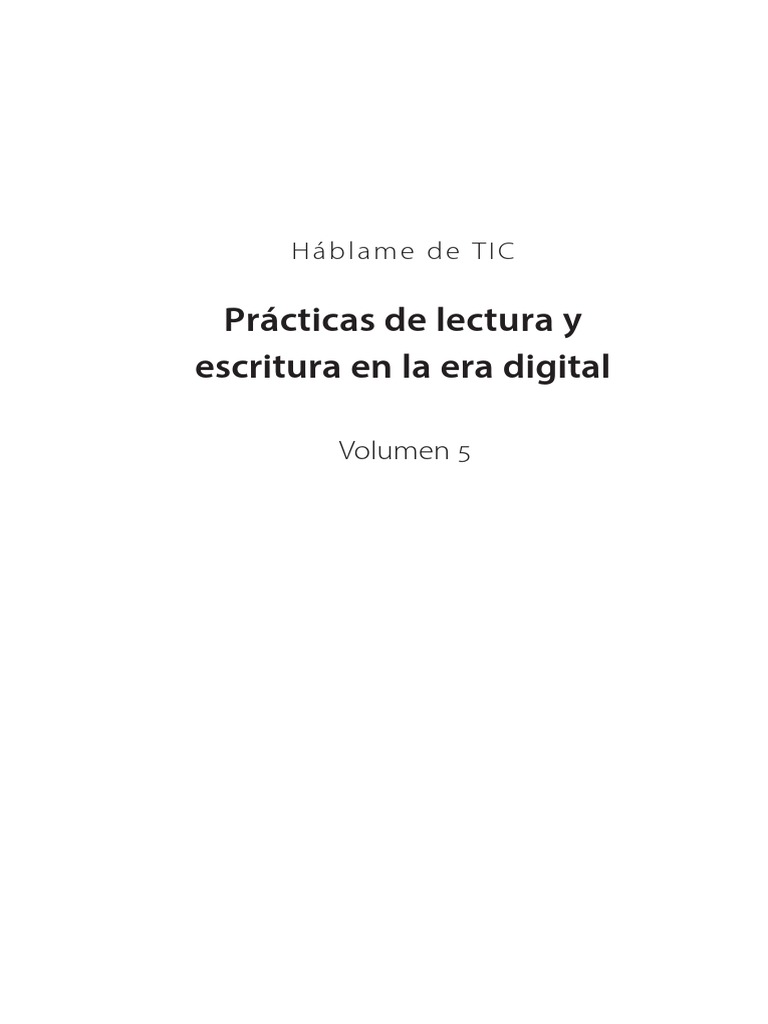 Practicas de Lectura y Escritura en La Era Digital PDF | PDF | Página ...