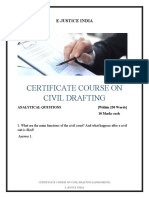 Certificate Course On Civil Drafting: E-Justice India