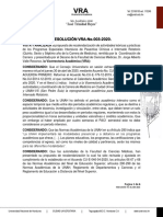 RESOLUCION VRA-003 RECALENDARIZACIÓN FCM Mayo 2020