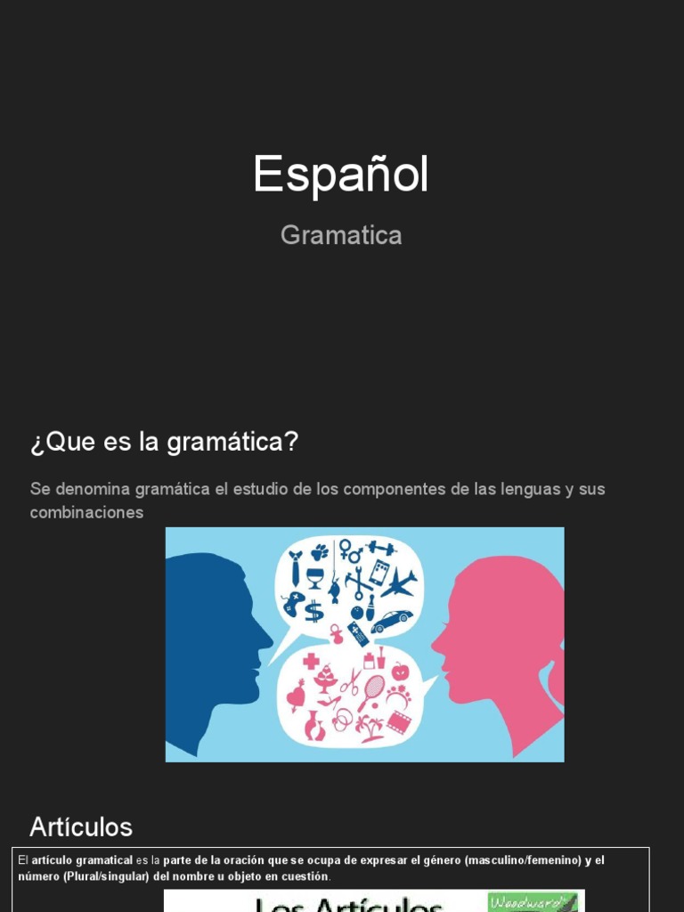 Gramática Española: Artículos y Sustantivos | PDF