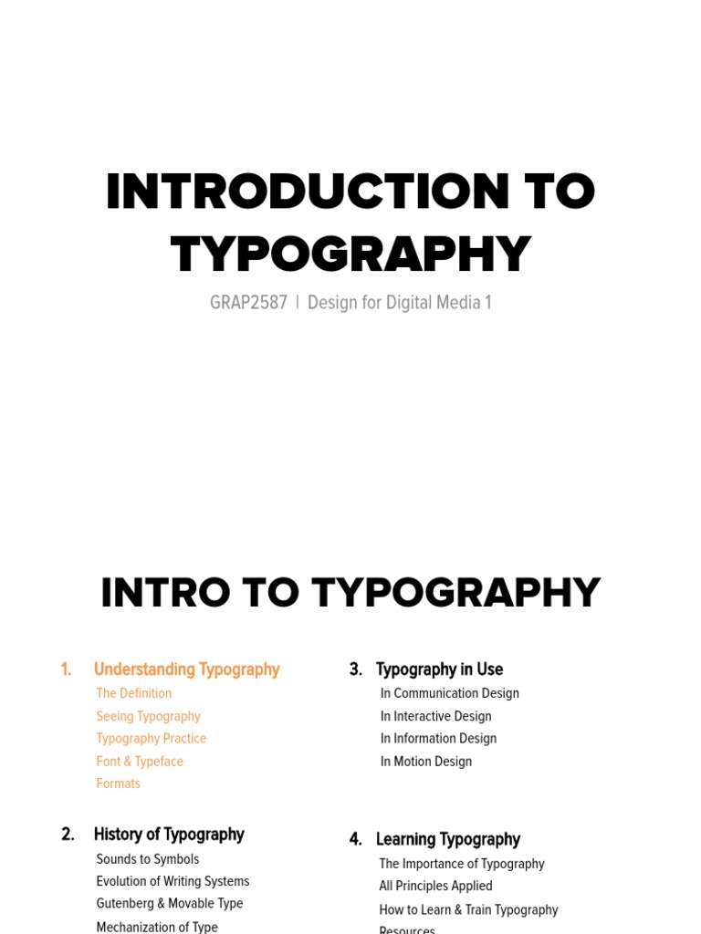 Introduction To Typography: GRAP2587 - Design For Digital Media 1 | PDF ...
