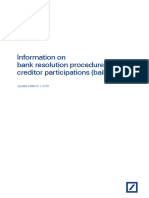 Information On Bank Resolution Procedures and Creditor Participations (Bail-Ins)
