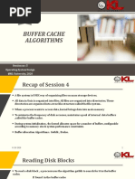 Buffer Cache Algorithms: Session No:5 Operating System Design @KL University, 2020