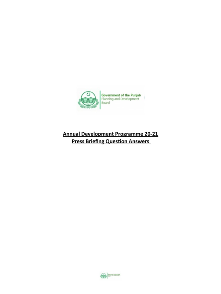 Annual Development Programme 2020-21 (Press Brief) Formatted | PDF ...