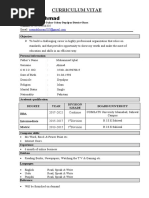 Usama Ahmad: Curriculum Vitae