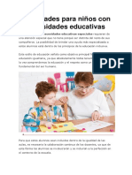 Actividades para Niños Con Necesidades Educativas D. Toapanta PDF