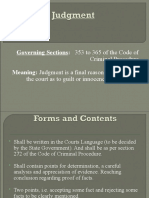 Governing Sections: 353 To 365 of The Code of Meaning: Judgment Is A Final Reasoned Decision of