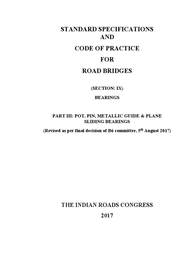 IRC 83 Part III (DRAFT) CODE-FINAL | PDF | Screw | Bearing (Mechanical)