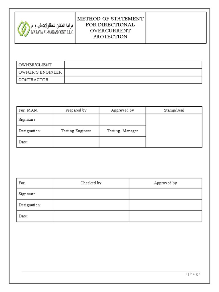 A Concise Method Statement For Testing And Commissioning Directional