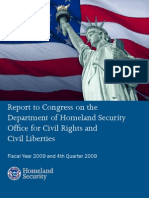 Report To Congress On The Department of Homeland Security Offi Ce For Civil Rights and Civil Liberties Fiscal Year 2009 and 4th Quarter 2009